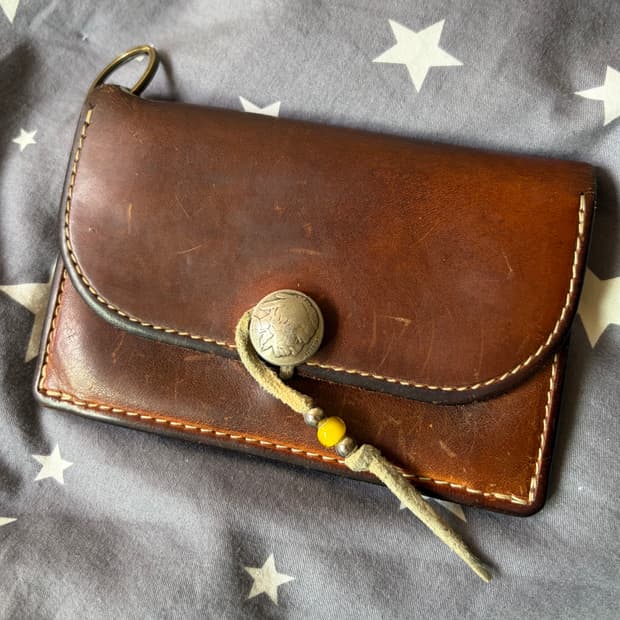 고로스 브라운 새들레더 중지갑