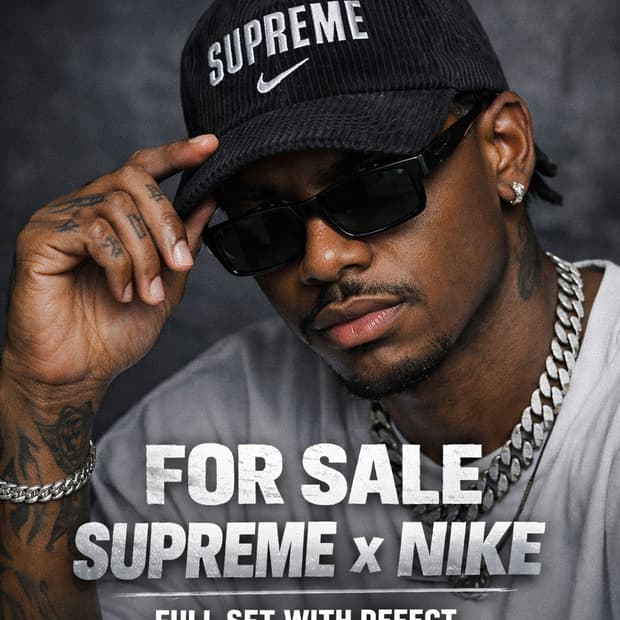 나이키X스투시 코듀로이 캡 블랙