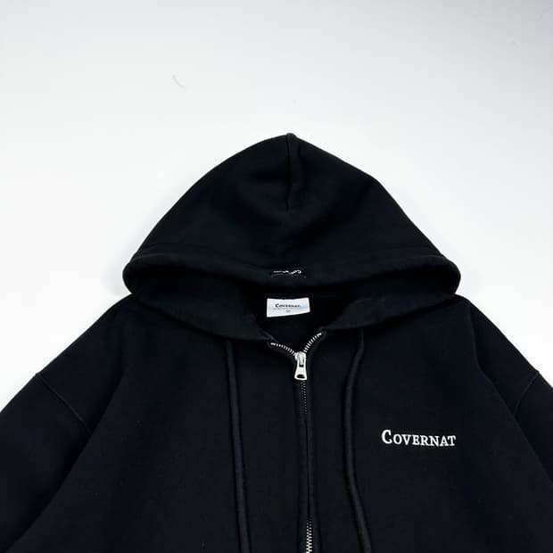 커버낫 투웨이 블랙 헤비 코튼 후드집업 (S)