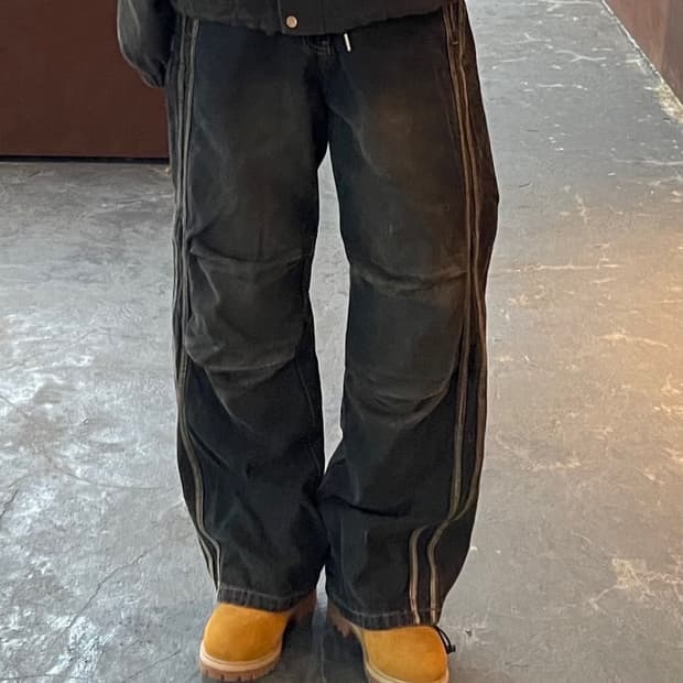 트릴리온 파라슈트 트랙 라인 밴딩 데님 팬츠 H1524