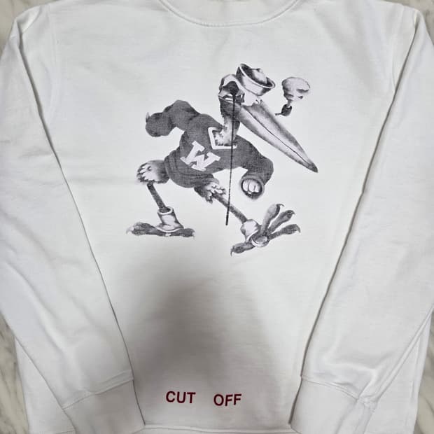 오프화이트 컷오프 맨투맨