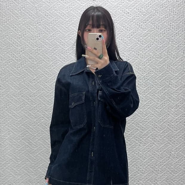 유니클로 U 빈티지 모던 캐주얼 데님 워크 셔츠 자켓 M C12920