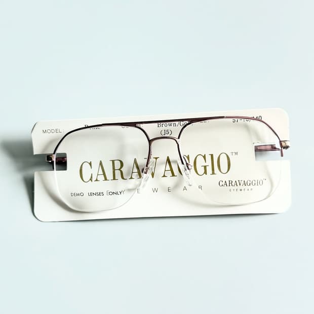 90s CARAVAGGIO 스퀘어 반무테 보잉 데드스탁 빈티지 안경