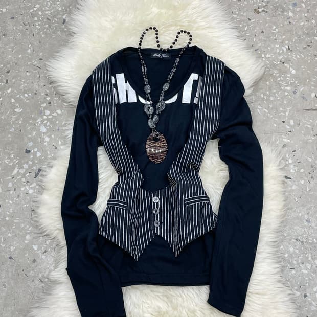 긱시크 레이어드 베스트 탑