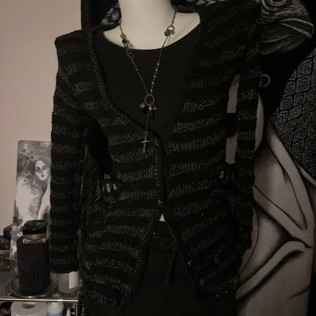 펑크 스트라이프 가디건