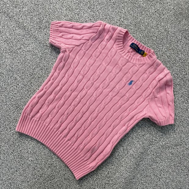 LG 폴로 여성 케이블 니트 반팔 0325J
