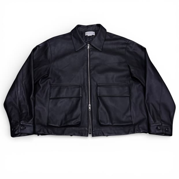 L 라퍼지스토어 블랙 투웨이 레더자켓