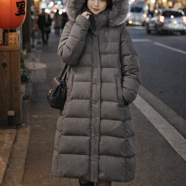 플라스틱 아일랜드 폭스퍼 롱패딩 S