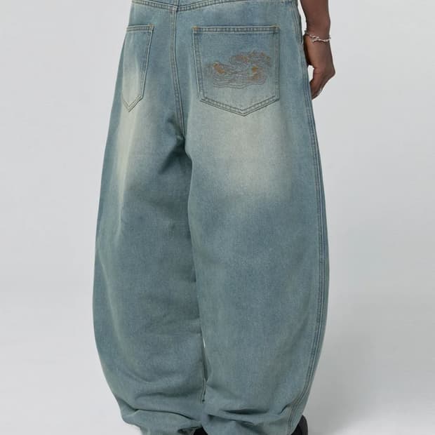 스웨이드 데님팬츠