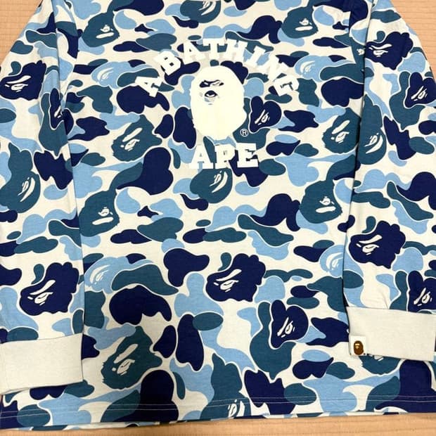 베이프 ABC 카모 컬리지 롱슬리브 티셔츠