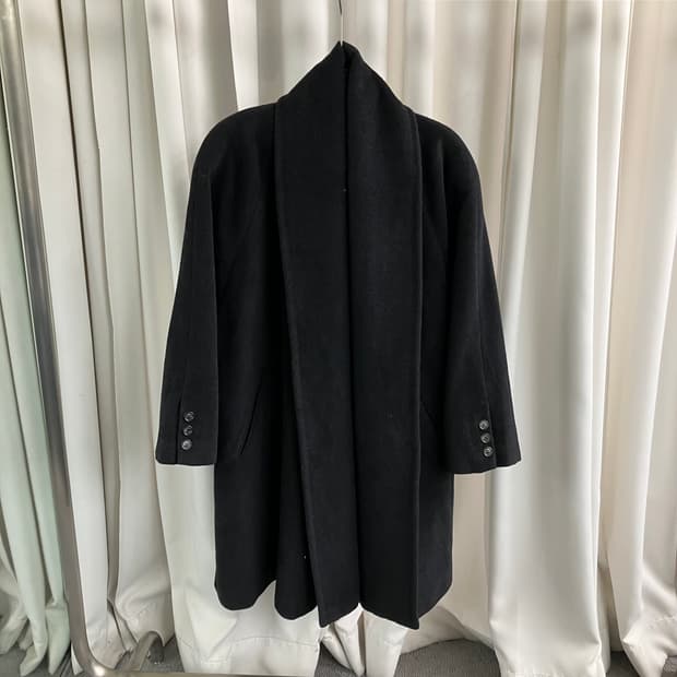 andre 블랙 숄칼라 하프코트