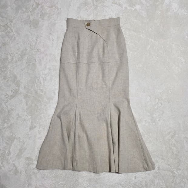 (S)여성 탑드레싱 린넨 머메이드 스커트 