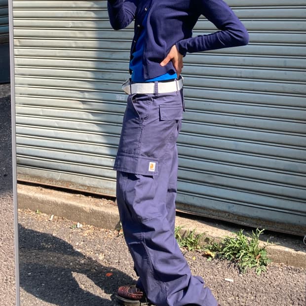 Carhartt 블루 워크 팬츠