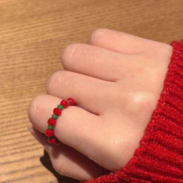 [핸드메이드] 시그니처🍅🌿비즈반지