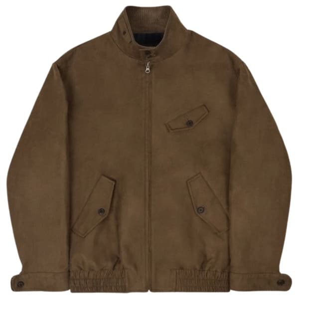 [새 상품/택o] STU - 하이넥 스웨이드 자켓 브라운 (L) 