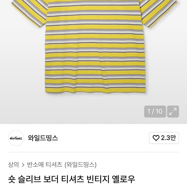 와일드띵스 보더 반팔티