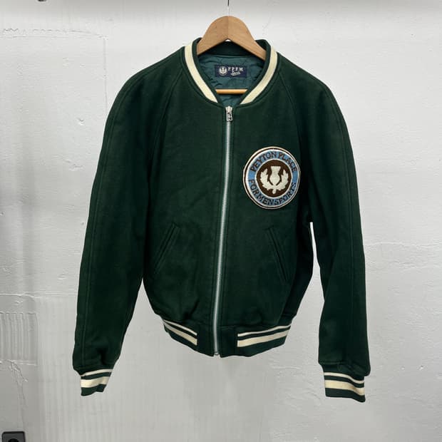 XL) PPFM WOOL GREEN VARSITY JAKCET