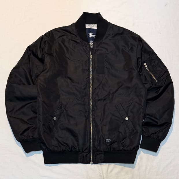 00s 스투시 아카이브 MA-1 플라이트 봄버자켓 블랙