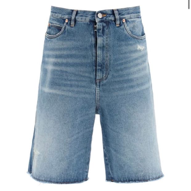 MM6 로우컷 데님 버뮤다 팬츠