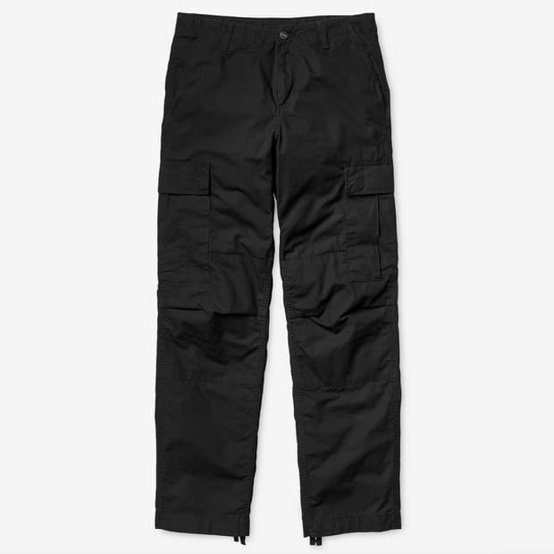 칼하트Wip 레귤러 카고 쇼츠 콜롬비아 블랙 린스드