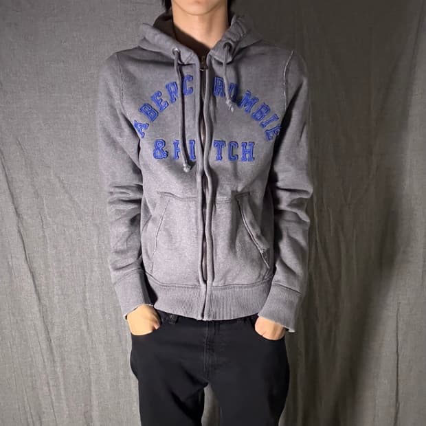 남여공용 아베크롬비 그레이 후드집업 L사이즈