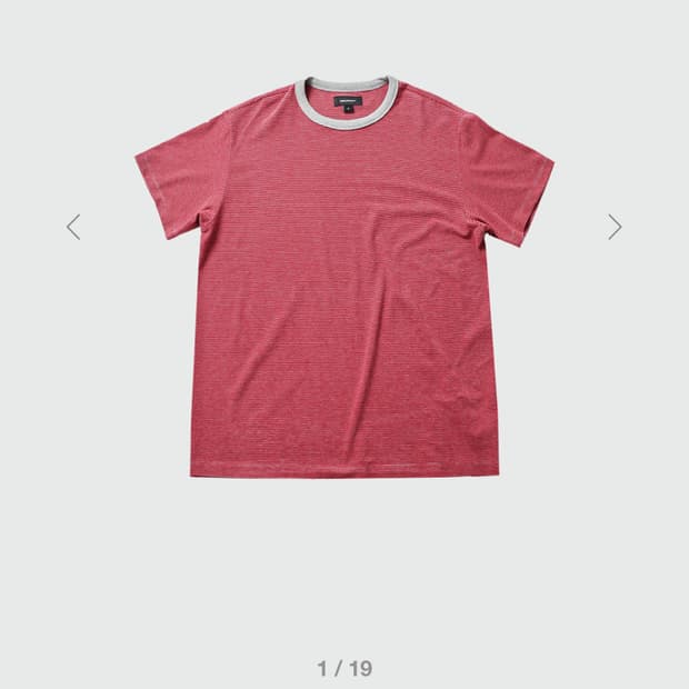 999휴머니티 스트라이프 하프티 핑크그레이