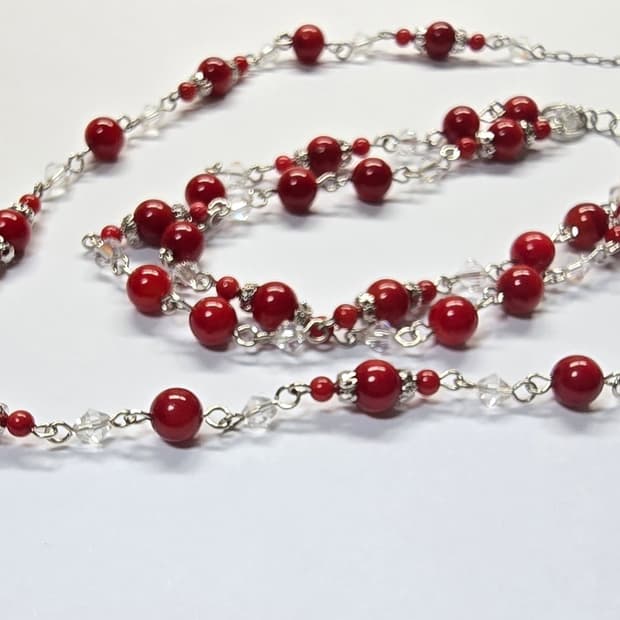 산호석 목걸이 세트(3.5+2.2)