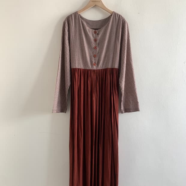 Mori check vintage dress