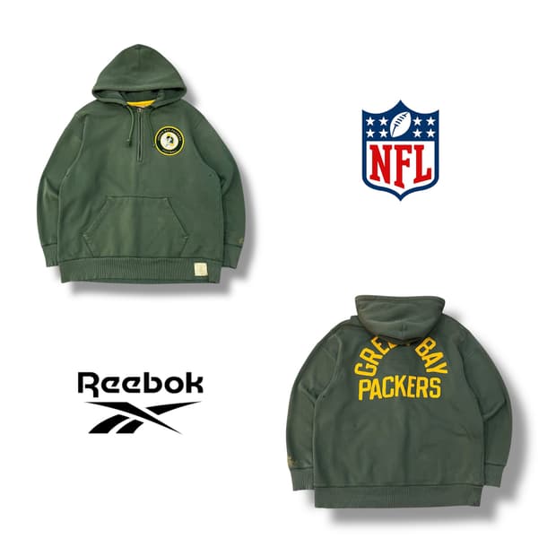  리복 x NFL 그린베이패커스 반집업 후드티 y13765