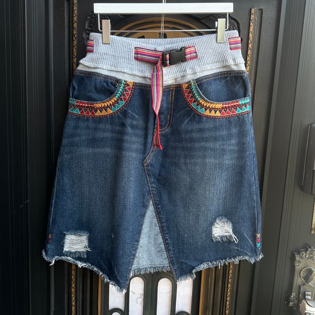 antiballistic denim skirt