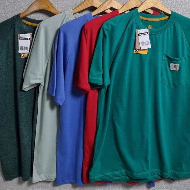 새상품) L (100) 칼하트 라이트민트 포켓 반팔티