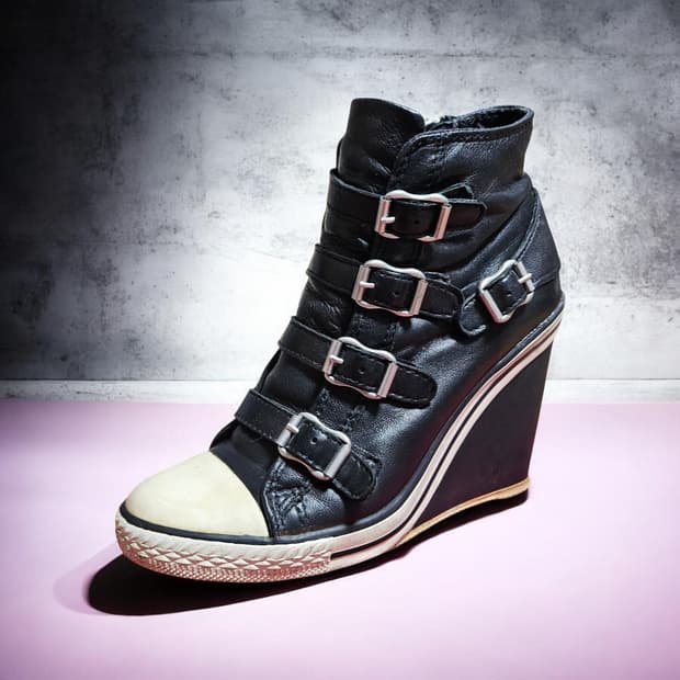 [정품] ASH 아쉬 웨지힐 스니커즈 35M 블랙 버클 하이탑 키높이운동