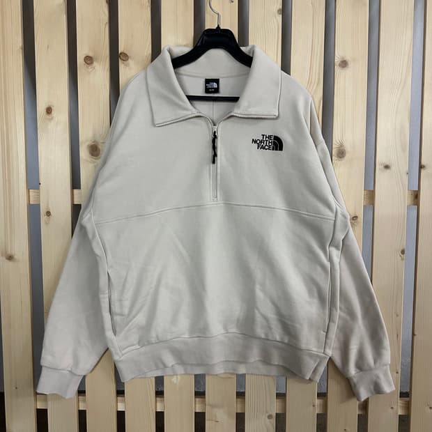 (M) 노스페이스 베이지 반집업 맨투맨