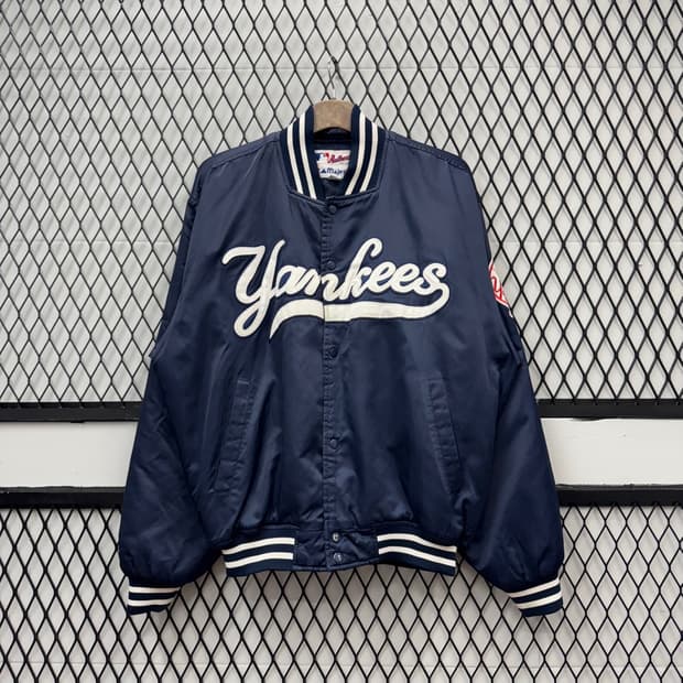 00s 마제스틱 X 양키스 바시티자켓 MLB 어센틱 네이비
