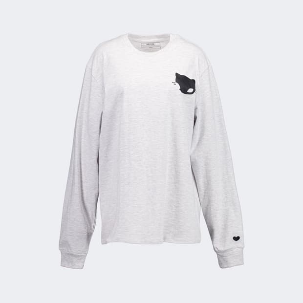 나비버스 Cherry Long Sleeve Top_Light Grey