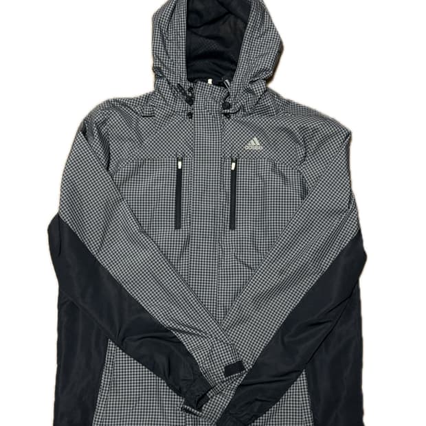 아디다스 체크패턴 바람막이 
