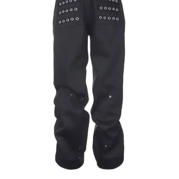 비엑세스 Eyelet Button Black Jeans 2사이즈