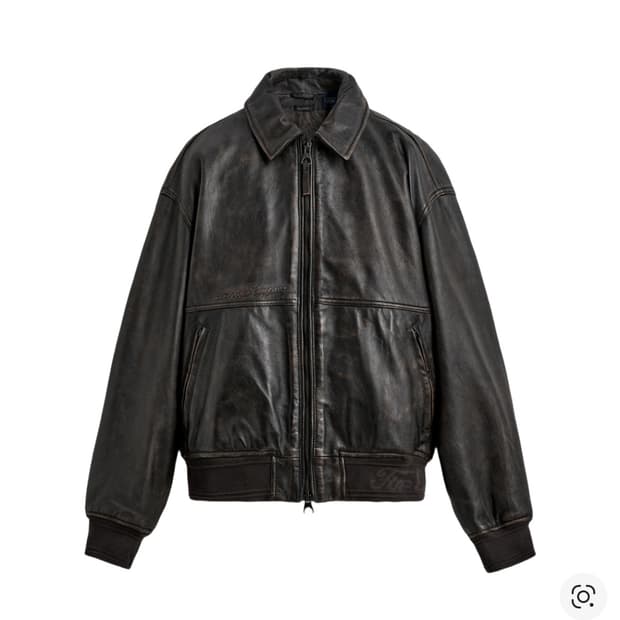 자라 포드 릴렉스드 레더 봄버 자켓 