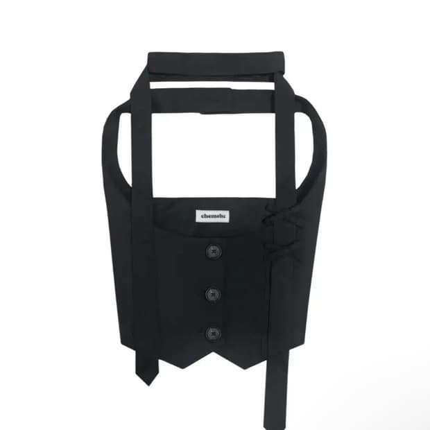 체메씨 트윌 베스트 리본 타이 세트 블랙