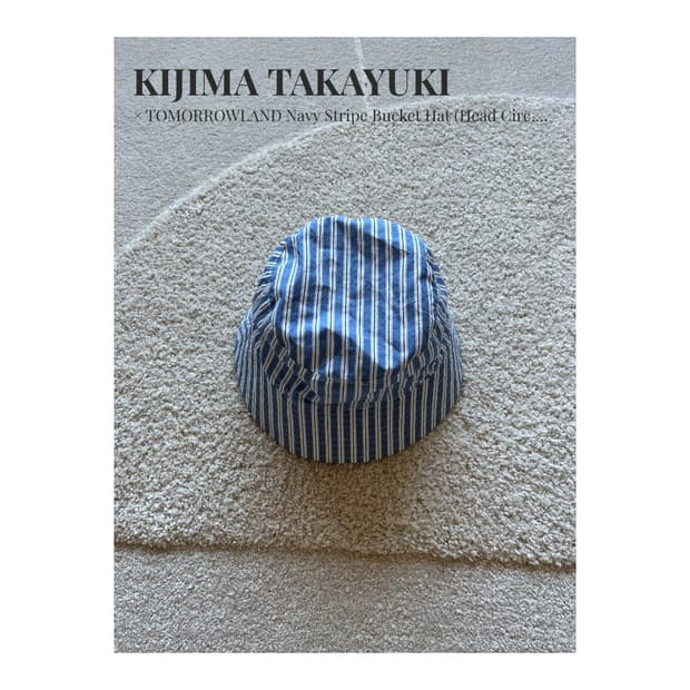 KIJIMA TAKAYUKI 네이비 스트라이프 버킷헷