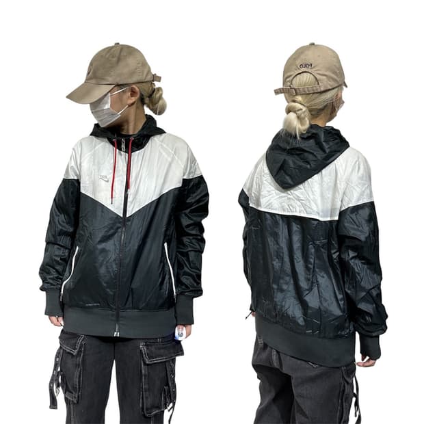 나이키 화이트 블랙 윈드러너 바람막이 자켓 L