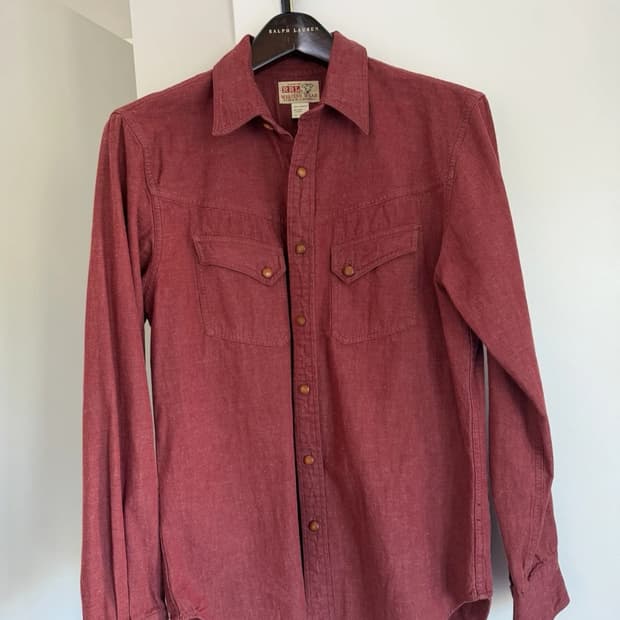 RRL 더블알엘 샴브레이 웨스턴 셔츠 레드