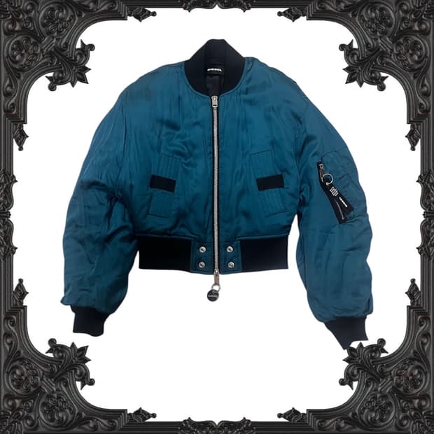 디젤 새틴블루 셔링 봄버자켓 항공점퍼