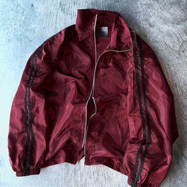 초경량 하이넥 사이드 트랙 윈드자켓 (버건디L)