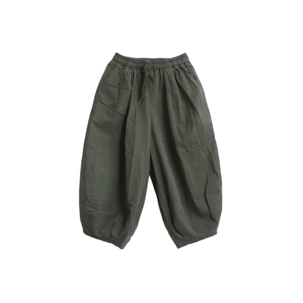 Balloon khaki pintuck pants