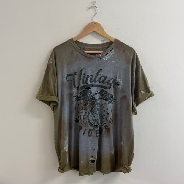 Distressed faded vintage mood tee