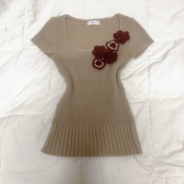 빈티지 코사지 니트