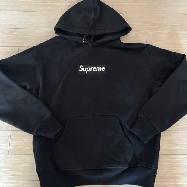 슈프림 서울 박스로고 후드 스웨트셔츠 블랙 - 23FW L사이즈