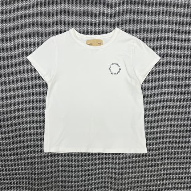 마뗑킴 화이트 스몰로고 반팔