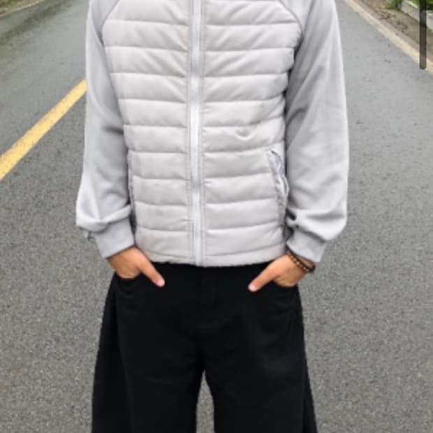 니트패딩 그레이